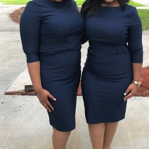 Navy Blue Pencil Dress